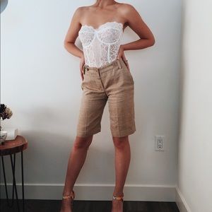 CHLOÈ Designer Vintage Beige Suit Shorts 36Medium